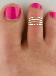 1 件多层空心趾环，铜色，时尚度假风格，适合女性日常或海滩佩戴