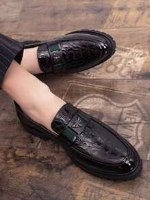 Men's Casual Print Decor Party/Formal Shoes, Office Shoes, Wedding Shoes, British Style