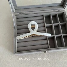 亚克力蝴蝶结夹优雅大号女士发夹，闪亮桃色十字蝴蝶结发夹，时尚配饰