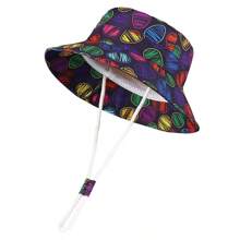 Baby Sun Hat, Toddler Bucket Hat, Wide Brim Children's Beach Hat, Sun Protection Hat, Unisex Kids - Printed Short Brim Bucket Hat - View 36