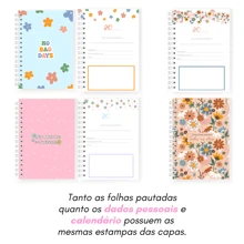 A5 Notebook 100 Sheets Lined Sketchbook Drawing School Hardcover Notebooks - Pink Floral - View 3