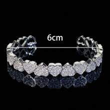 1pc Women's Rhinestone Heart Shaped Charm Daily Bracelet, Elegant & Minimalist Design
