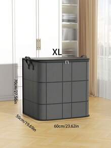 1 Piece Reinforced Large Capacity Bag, Clothing Storage Bag, Toy Storage Bag, Seasonal Bedding Storage Bag, Foldable Fabric, Two-Way Alloy Zipper, Comfortable Handle, Precise Embroidery, Washable, Dust And Moisture-Proof, Suitable For Storing Household Items, Clothing Storage And Seasonal Storage