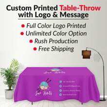 Trade Show Table Cloth Custom, Spa Logo Table Cover With Logo, Personalize Table Covering With Text For Craft Show, Vendor Event Supplies - Custom size Table - View 13