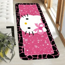 Sanrio 1/2pcs Sanrio Hello Kitty Polyester Door Mat, Cute Cartoon Character Office Floor Rug, Decorative Carpet For Living Room, Bedroom, Kitchens, Bathrooms, And Laundry Rooms.Yoga Studio Home Bathroom Decor Outdoor Rug Door Mat Summer Back To School