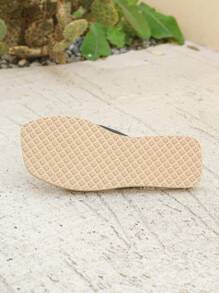 Women Summer Fashionable Simple Non-Slip Beach Slippers - Black - View 7