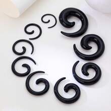 9 piezas de túneles de oreja en forma de caracol, 5 colores, perforaciones de calibre de oreja personalizadas de múltiples tamaños - 9 piezas expansor de orejas de caracol - Ver 10