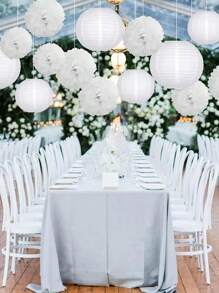 9pcs White Paper Flower Balls, Wedding Party Backdrop Decoration, Bridal Bedroom Decoration, Bridal Shower Backdrop Decoration, Birthday Party Decoration, Suitable For Wedding Decoration, Anniversary Decoration, Baby Shower Decoration