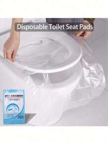 便携式独立包装透明一次性马桶座套、旅行便携式马桶盖、马桶防水盖、马桶座套便携式便盆座套、家庭必需品、商务旅行露营医院站、酒店住宿必备旅行配件，外出和使用公共厕所时，它还可以确保您的个人卫生浴室装饰秋季装饰 - 彩色 - 查看 2