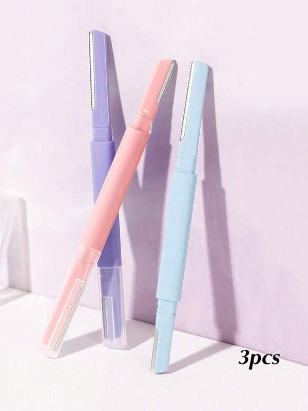 5pcs Random Color Dual-Head Travel Eyebrow Razor Set, Compact Design, Safety Trimmer, Beginner-Friendly Beauty Tools