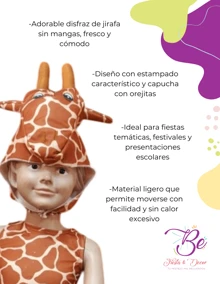 Disfraz Jirafa Primavera Carnaval Infantil Cosplay Escuela - Multicolor - Ver 2
