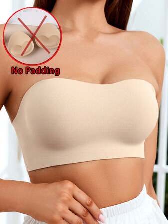 Women Strapless Bra Seamless Invisible Bras Tube Tops No Pad Beauty Back Breathable Wireless Wedding Brassiere Push Up Bras Sexy Female Lingerie Underwear