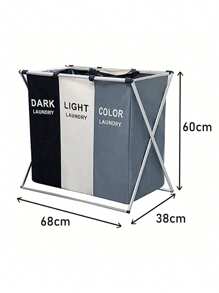 Cesto Ropa Sucia Plegable, con 3 Compartimentos, 120L Multifunción Cestos para Lavandería Organizadores de Ropa Sucia Clasificador de Cestas 68x38x60cm para Lavar y Separar la Ropa - Multicolor - Ver 8