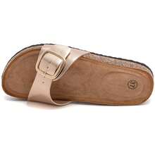 Women's Buckle Design Casual Fashion Flat Mule Sandals - Gunmetal - View 2