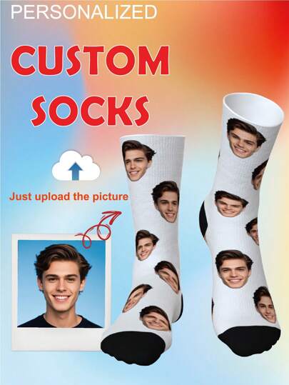 1 Pair Of Customized Crew Socks,Custom Face Socks, Custom Photo Sock, Custom Printed Socks, Personalized Funny Face Socks, Custom Picture Socks, Put Any Face On The Socks, Anniversary Gift, Valentine Gift, Birthday Gift, Wedding Gift, Mother's Day Gift,Dawg,Colorful,Cute,Adorable,Contracted,Funny,Custom,Unique,Customized,Personalized,Ideal Gifts For Him,Boyfriend,Girlfriend,Family,Friends,Grandparents,Children,Her