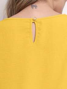 Women's Blouse Tailored Simplicity Elegant Social Basic Crepe 3/4 Sleeve Princess Tamires - 黃色 - 查看 3