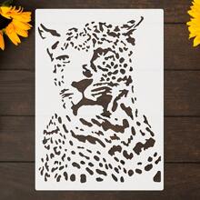 1pc Leopards Pattern Hollow Template Animal Leopard Painting Template For Fabric, Picture Frame, Wall, Crafts DIY Spray Painting Leaking Printing Plate