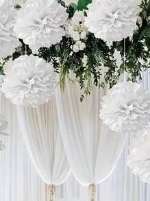 9pcs White Paper Flower Balls, Wedding Party Backdrop Decoration, Bridal Bedroom Decoration, Bridal Shower Backdrop Decoration, Birthday Party Decoration, Suitable For Wedding Decoration, Anniversary Decoration, Baby Shower Decoration