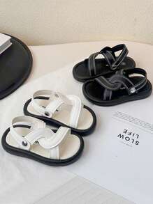 1 双男女款时尚凉鞋/拖鞋（二合一），夏季防滑户外休闲凉鞋，幼儿儿童休闲凉鞋 - 白色 - 查看 3