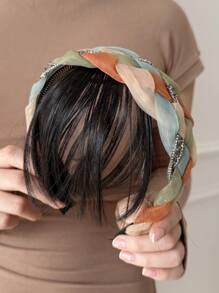 JENNIFER 6 英寸彩色编织头带刘海假发合成女士头带刘海适合女性日常佩戴 - 自然黑 - 查看 12