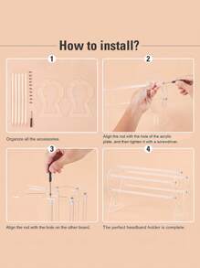 1 pezzo Portaoggetti per accessori per capelli in acrilico, supporto per fasce per capelli, organizzatore per fermagli per capelli, rastrelliera per esposizione di fermagli per capelli, gioielli e braccialetti, per la toletta e la decorazione della casa