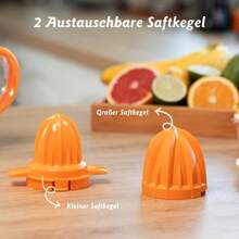 Elektrische Saftpresse mit 2 Kegeln, Orangenpresse 40 Watt, Zitruspresse 0,7 Liter, 2 Drehrichtungen, Hohe Saftausbeute, Tropfsicherer Auslauf - Frischer Saftgenuss