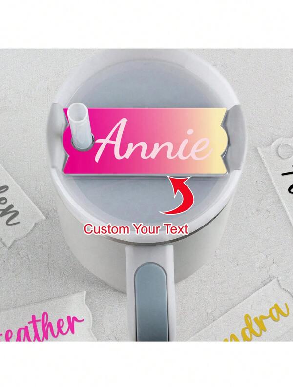 Personalized Acrylic Name Cup Tag,Custom Script Lettering For Tumbler Accessory, Creative Drinkware Decoration, Ideal Birthday Gift 1pc Multi-Functional, Easy To Clean,Reusable,Ornamental Exquisite