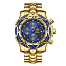 YaLaLusi 1 Piece Men's Bully Luxury Quartz Watch Personalized Big Wrist Watch Calendar Weekly Display Funky Hip Hop Style Watch Design IP Plating Wear-Resistant Oxidized Send Strap Remover Suitable For Daily Party Banquet Decorative Wear Best Choice Birthday Gift For Men Father Gifts