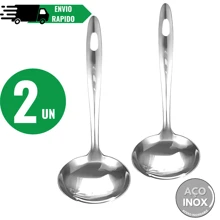 Kit 2 Concha Sopa Feijão Caldos Em Inox Media 23cm para cozinha Utensílios de cozinha duráveis