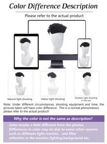 1pc Men's Synthetic Wig Fashion Men's Wig Natural Swept-Back Hairstyle Lightweight Men's Synthetic Wig For Short Straight Hair With Bangs