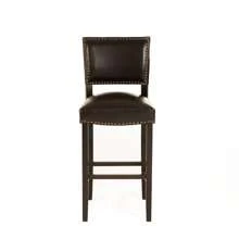 MERAX Contemporary Rubberwood Barstool With Nailhead Accents