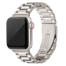 1pc Fashionable Men Apple Watch Band Apple Watch Strap Silver Stainless Steel Adjustable Watch Band Compatible With Apple Watch Series 10 Ultra2/Se/S9/S8/S7/S6/S5/S4/S3/S2/1, Gift For Both Men And Women, Replacement Strap For Smartwatch, 38mm/40mm/41mm/42mm/44mm/45mm/49mm (Watch Not Included) Compatible With Apple Watch Band