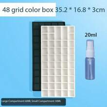 1pc 24/36/48 Compartment Soft Cover Paint Palette Box With Spray Bottle, Portable Watercolor/Gouache Palette With Moisturizing Sealed Lid