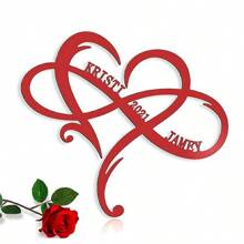 1 Pieza Decoración personalizada para pastel de boda con un corazón, Decoración para pastel con nombre de pareja personalizado, Decoración para pastel de acrílico con corazón, Decoración para pastel Sr. y Sra., regalo inolvidable para aniversario, temporada de bodas y Día de San Valentín