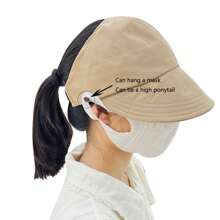1 pieza Visera de sol con Top abierta, diseño de tela de red anti-UV de verano, protector facial elegante, apto para usar mascarillas