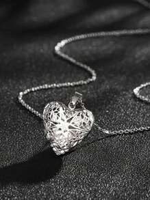 1pc Customized Heart-Shaped Photo Necklace - Stainless Steel Pendant, Elegant Gift, Suitable For Valentine's Day, Anniversary Or Daily Wear, Casual Necklace | Romantic Gift | With Chain, Personalized Necklace - Multicolor - View 6