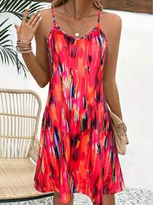 Women's Plus Size Sleeveless All-Over Print Summer Dress