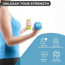 Weights Dumbbells Set Women - Hex Shaped Neoprene Hand Weights For Women And Men - Ideal For Home Gym Fitness Weight Training Dumbbell Pair - Multicolor - View 2