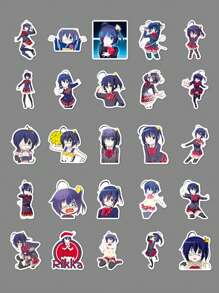 50pcs Cute Takanashi Rikka Mix 1.5-2.0 Inches PVC Cartoon Waterproof Graffiti Stickers For Office Supplies Phone Motorcycle Helmet Computer Cars Guitar Boot Home