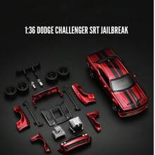 COOL CHIC AUTO Ensemble de modèle de voiture de sport réduit à 1:42, modèle de Mustang GT 2018 et Dodge Challenger édition personnalisée. Jouets modèles de voitures de course réalistes, collection et cadeaux