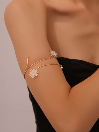 1 adet Kadın Modası Çiçekli Bileklik, Minimalist ve Çok Yönlü, Kız Kardeş veya Kız Arkadaş Hediyesi Olarak Uygundur