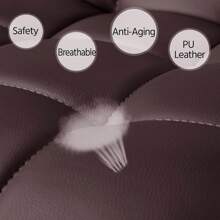 Office Desk Chair PU Leather Mid-Back Task Chair Executive Chair Modern Adjustable Home Office Chair Swivel Chair With Smooth Casters Brown - Brown - View 5