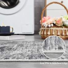 Moderner Teppich, moderner Teppich für den Innenbereich, waschbarer Teppich, karierter Teppich für Wohnzimmer, Schlafzimmer, Nachttisch, Badezimmer, rutschfeste Unterseite, Beige/Hellgrau/Dunkelgrau, Heimdekoration