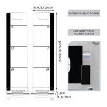 1 pieza Tablero de notas acrílico para monitor, accesorios de escritorio y organizadores de espacio de trabajo, tablero de notas multifuncional para monitor de computadora - Panel lateral transparente para computadora, panel lateral de monitor creativo con soporte para teléfono, adecuado para oficina, hogar, escritorio, regreso a clases