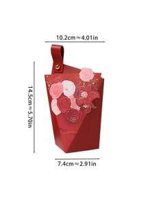 5pcs Niche Creative Floral Bouquet European Style Wedding Favor Boxes, High-End Engagement/Marriage Return Gifts Boxes For Lipstick, Necklace, Small Items