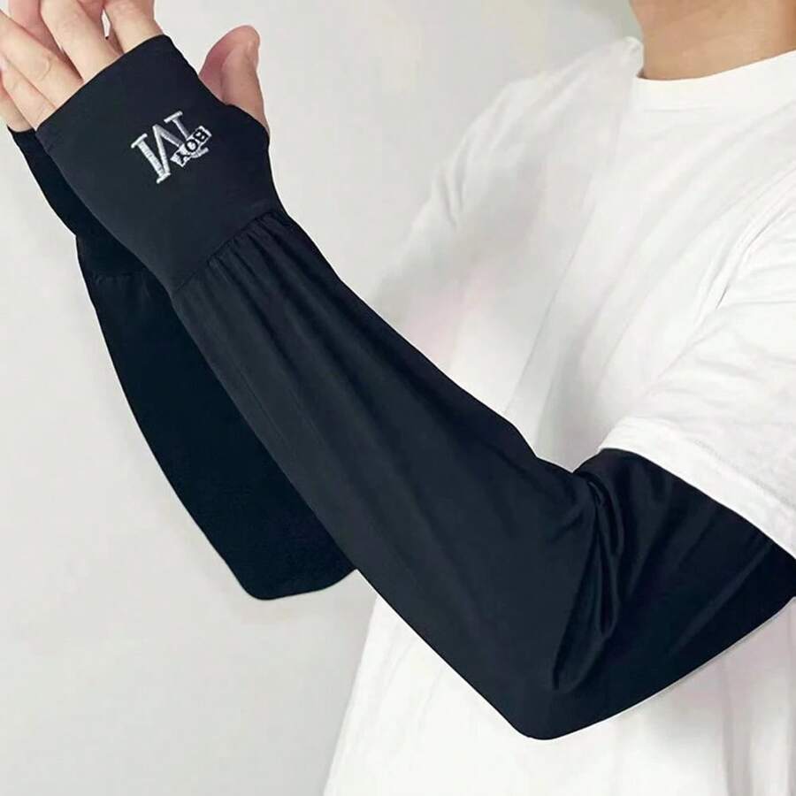 1 Pair Mens Ice Arm Sleeves Sunscreen Elastic Driving Gloves Outdoor UV Protection Arm Cover Sleeves Lightweight Cool Muff New