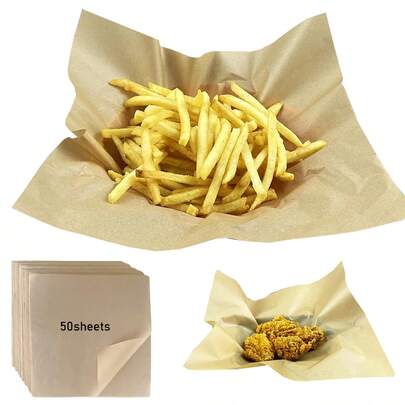 50ชิ้น กระดาษดูดซับน้ำมันสำหรับอาหารทอด, ของใช้ภายในบ้านในชีวิตประจำวัน