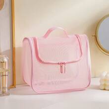 Bolsa de maquillaje transparente de malla de nailon con gran capacidad, organizador de cosméticos multifuncional - Multicolor - Ver 11