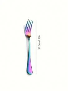 1/2Pcs Multifunctional Stainless Steel Colorful Salad Forks, Dessert Forks, Mirror Polished, Cutlery, Convenient , Dishwasher Safe, Suitable For Home Kitchens, Restaurants And Hotels, Kitchen Gadgets, Perfect Gifts For Housewarming And Dinner Parties