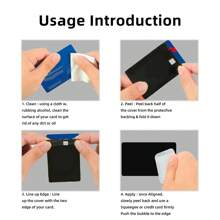 纯色卡贴 4张超薄贴纸-好看的纯色卡贴 PVC自粘彩色卡套贴 适用于信用卡、钥匙卡 超薄防水、防刮、防滑、储蓄卡、装饰卡贴